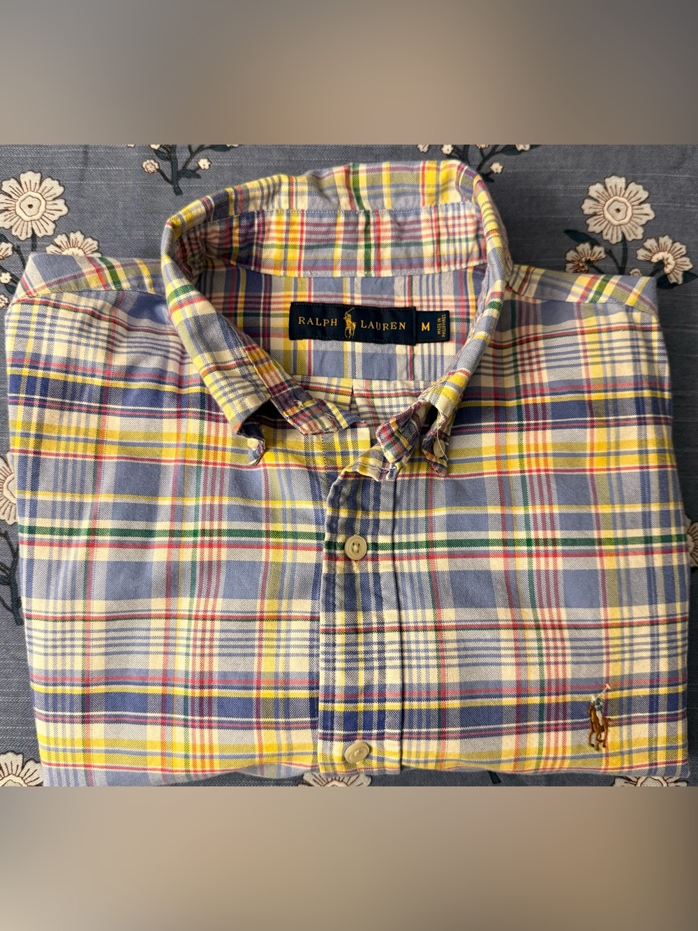 Ralph Lauren Plaid Oxford Button-Down Shirt – Multicolor – Men’s Medium – EUC